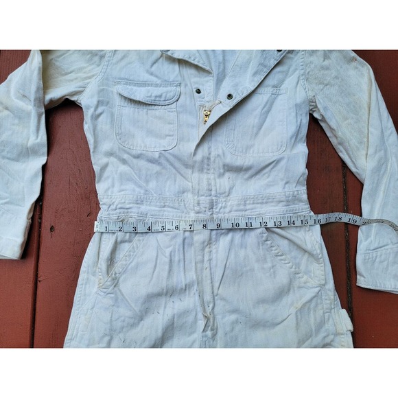 Vintage Sledge’s WHITE Coveralls Workwear 1950 Sanforized 60s Railroad TALON ZIP - Picture 9 of 16